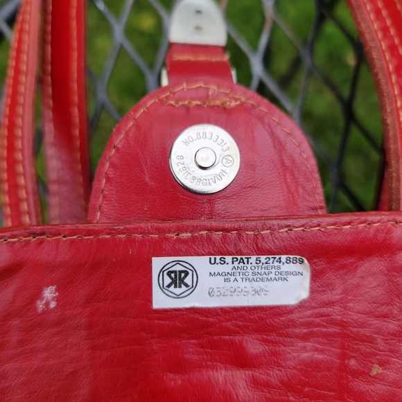 Vintage Women's Western Red Hand Tooled Leather Purse Bag - Picture 4 of 15